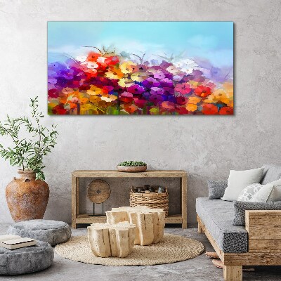 Tablou pe panza Peisaj floral colorat primăvara