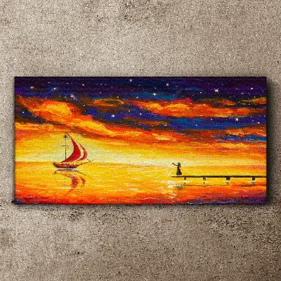Tablou canvas Apus peste mare