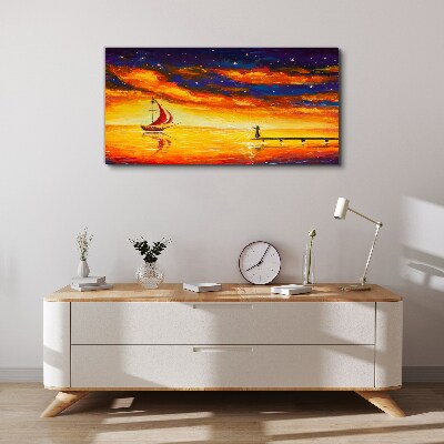 Tablou canvas Apus peste mare