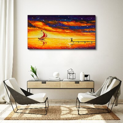 Tablou canvas Apus peste mare