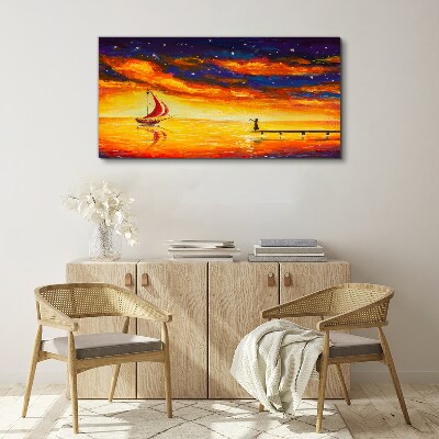 Tablou canvas Apus peste mare