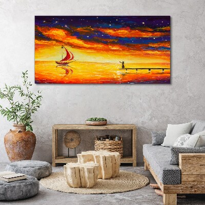 Tablou canvas Apus peste mare
