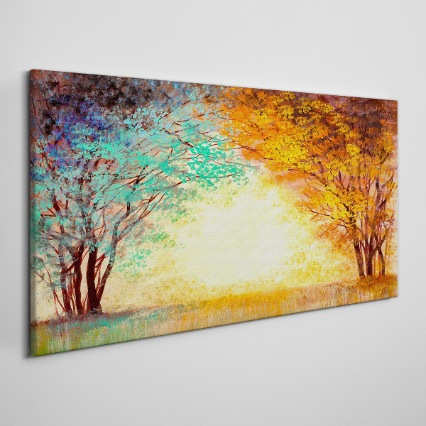 Tablou canvas Copaci de aur în lumina dimineții