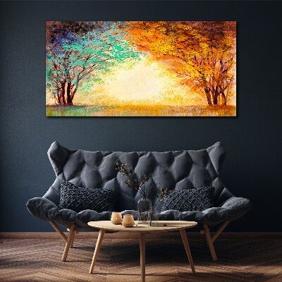 Tablou canvas Copaci de aur în lumina dimineții