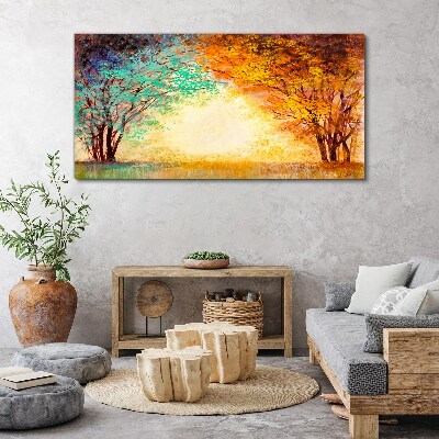 Tablou canvas Copaci de aur în lumina dimineții