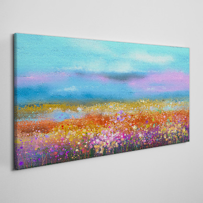 Tablou pe panza Peisaj floral in culori pastelate