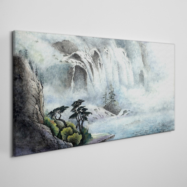 Tablou canvas Cascada într-un peisaj mistic