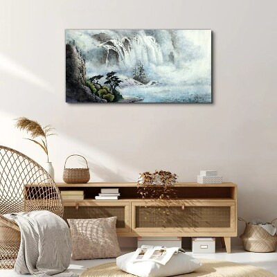 Tablou canvas Cascada într-un peisaj mistic