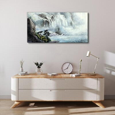 Tablou canvas Cascada într-un peisaj mistic