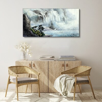 Tablou canvas Cascada într-un peisaj mistic