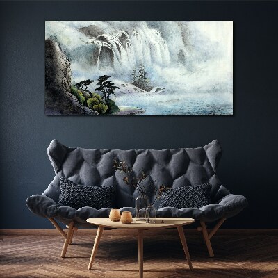 Tablou canvas Cascada într-un peisaj mistic