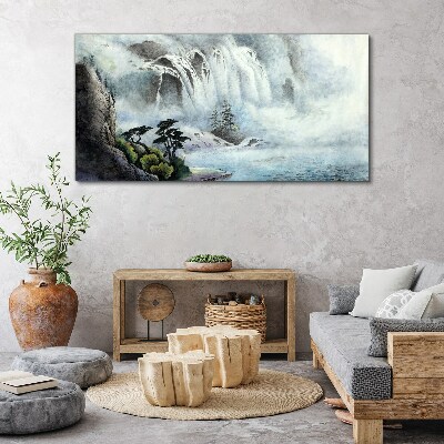 Tablou canvas Cascada într-un peisaj mistic