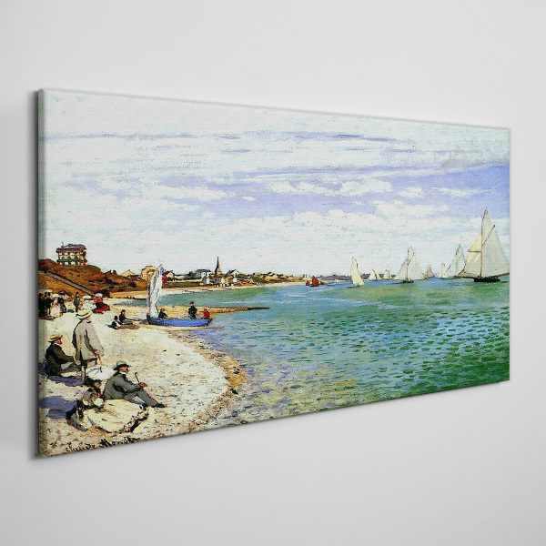 Tablou canvas Peisaj de litoral cu barci cu pânze