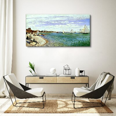 Tablou canvas Peisaj de litoral cu barci cu pânze