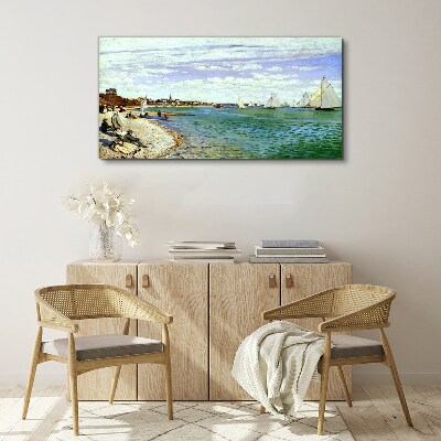 Tablou canvas Peisaj de litoral cu barci cu pânze