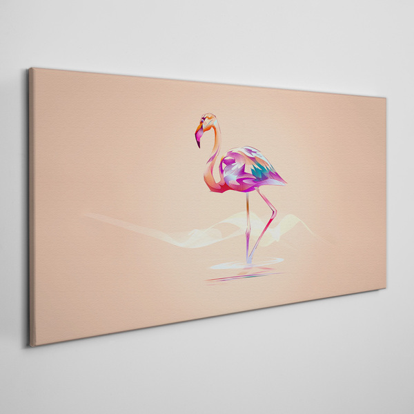 Tablou pe panza Flamingo roz pe fundal pastel