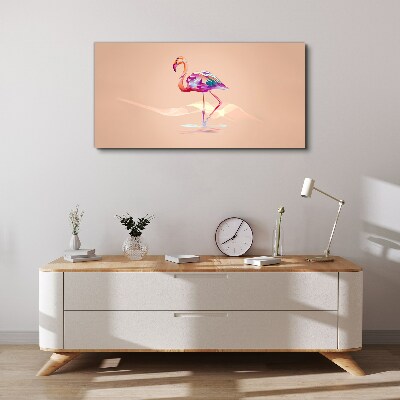 Tablou pe panza Flamingo roz pe fundal pastel