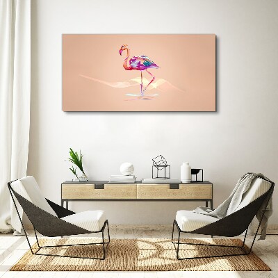 Tablou pe panza Flamingo roz pe fundal pastel