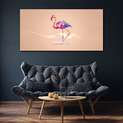 Tablou pe panza Flamingo roz pe fundal pastel