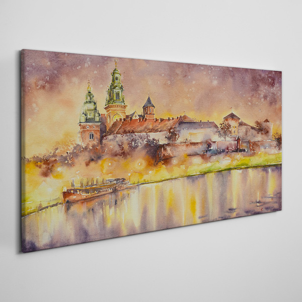 Tablou canvas Reflecții aurii pe râu