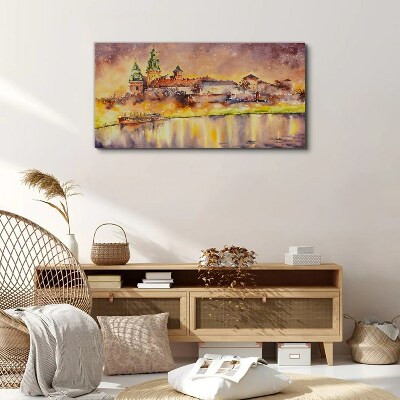 Tablou canvas Reflecții aurii pe râu