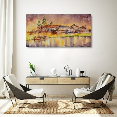 Tablou canvas Reflecții aurii pe râu
