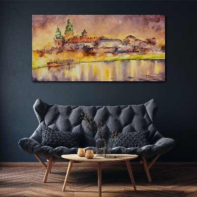 Tablou canvas Reflecții aurii pe râu