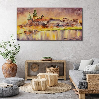 Tablou canvas Reflecții aurii pe râu