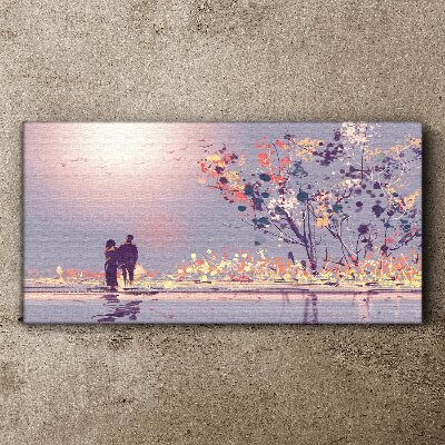 Tablou pe panza Plimbare romantică la apus