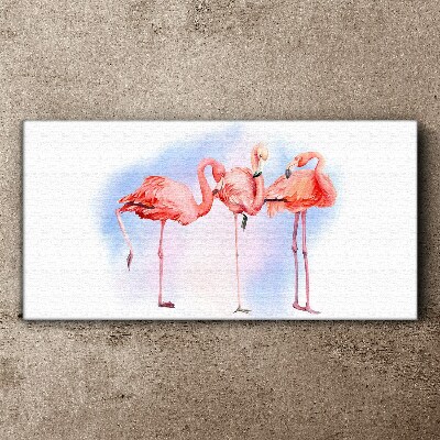 Tablou canvas Flamingo roz pe un fundal pastel