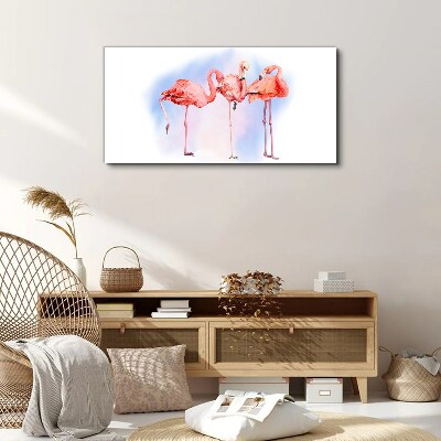 Tablou canvas Flamingo roz pe un fundal pastel