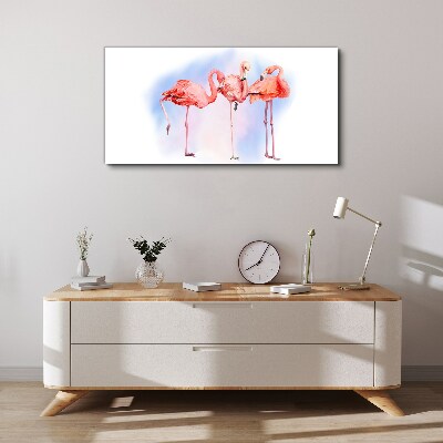 Tablou canvas Flamingo roz pe un fundal pastel