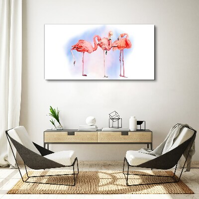 Tablou canvas Flamingo roz pe un fundal pastel