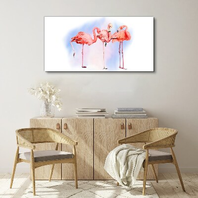 Tablou canvas Flamingo roz pe un fundal pastel