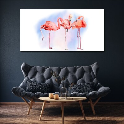 Tablou canvas Flamingo roz pe un fundal pastel