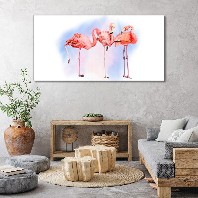 Tablou canvas Flamingo roz pe un fundal pastel