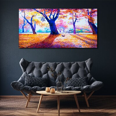 Tablou canvas Peisaj de toamnă în culorile curcubeului