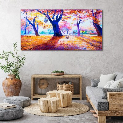 Tablou canvas Peisaj de toamnă în culorile curcubeului