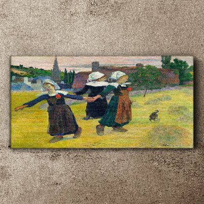 Tablou canvas Fete care dansează la țară