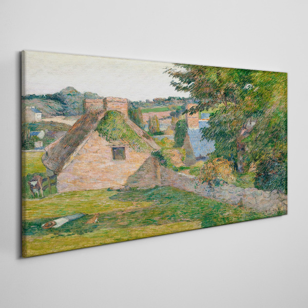 Tablou canvas Peisaj rural cu cabane