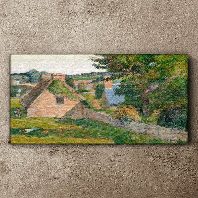 Tablou canvas Peisaj rural cu cabane
