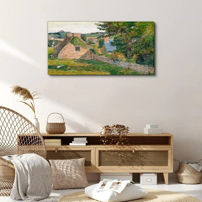 Tablou canvas Peisaj rural cu cabane