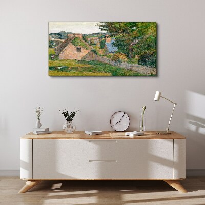 Tablou canvas Peisaj rural cu cabane
