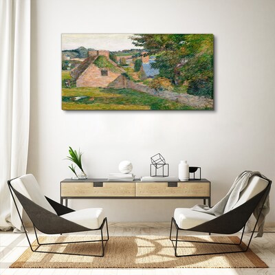 Tablou canvas Peisaj rural cu cabane