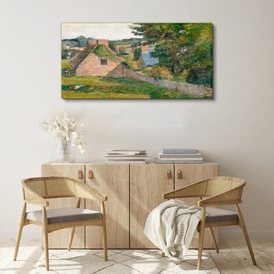 Tablou canvas Peisaj rural cu cabane
