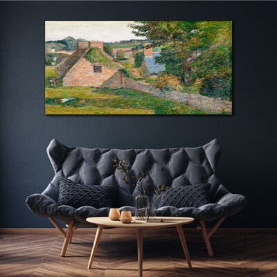 Tablou canvas Peisaj rural cu cabane
