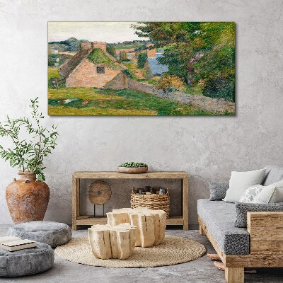 Tablou canvas Peisaj rural cu cabane