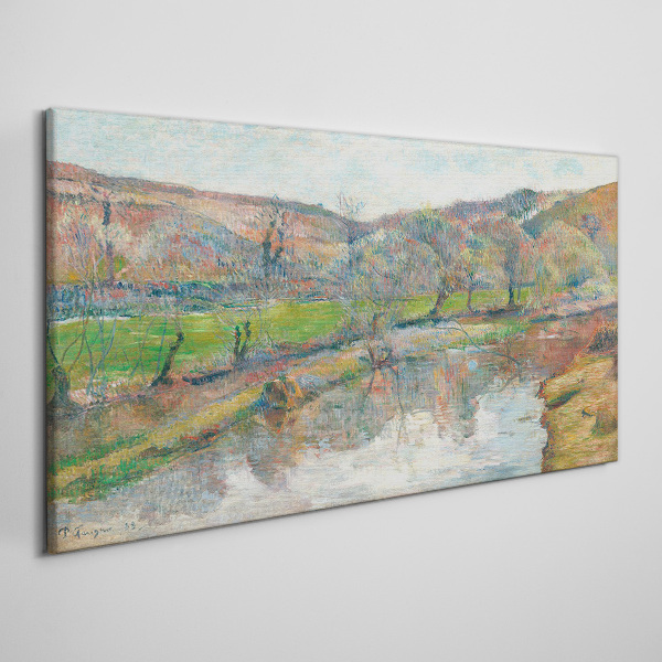 Tablou canvas Un peisaj liniștit lângă râu