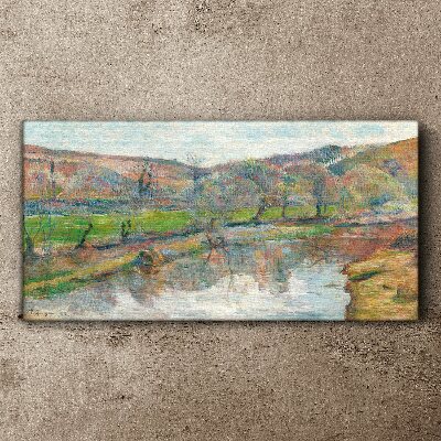 Tablou canvas Un peisaj liniștit lângă râu