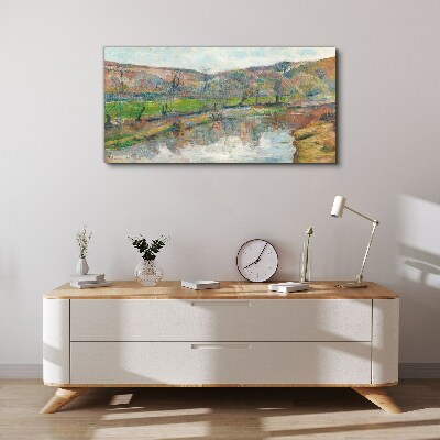 Tablou canvas Un peisaj liniștit lângă râu